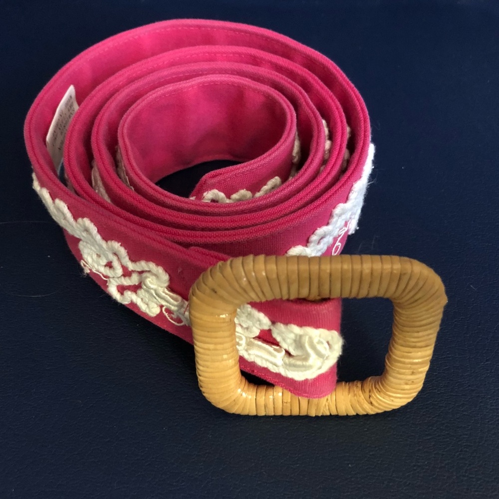 Bright Pink Embroidered Belt